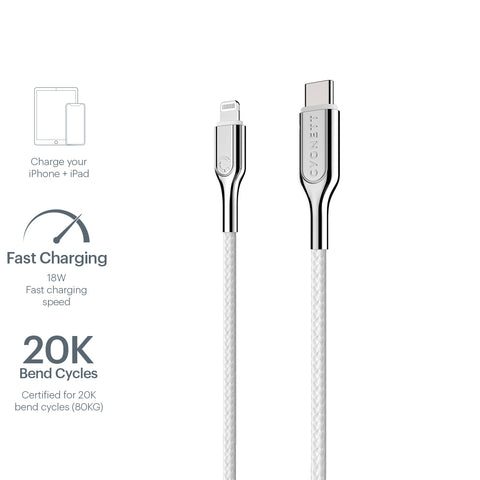Lightning to USB-C Cable White 1m
