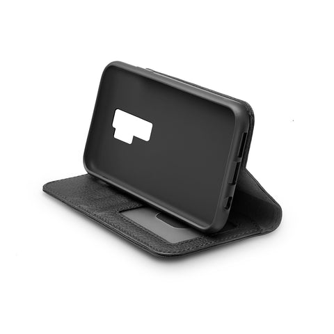 Premium Leather Wallet Case for Samsung Galaxy S9 Plus in Black