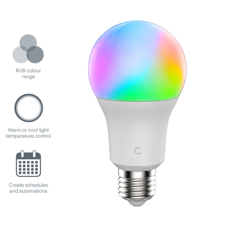 Smart Wi-Fi LED Bulb A19 Colour & Ambient White (E27)