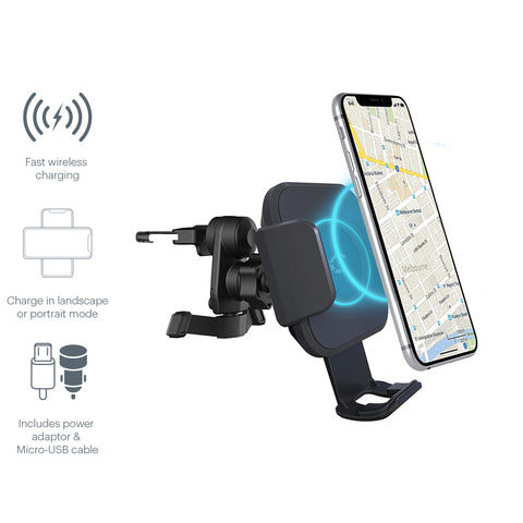 10W Wireless Smartphone Car Charger Vent Mount