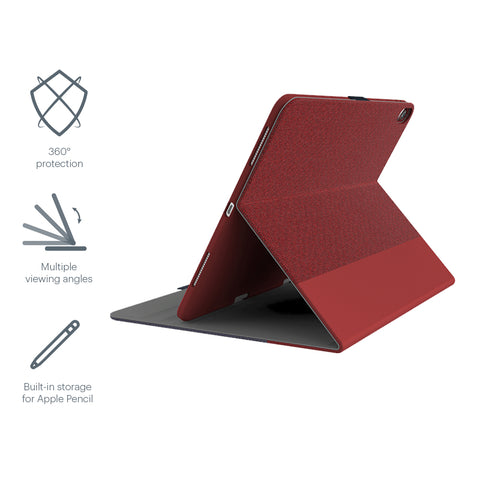 iPad Pro 12.9" Case in Red with Apple Pencil Holder