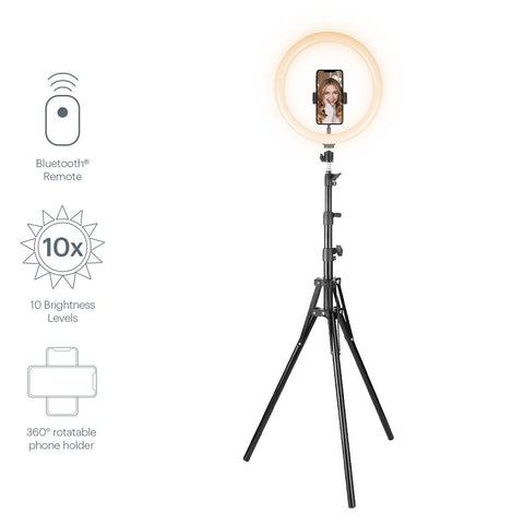 12" Travel Ring Light with Tripod, Travel Pouch and Bluetooth Remote - Cygnett (AU)